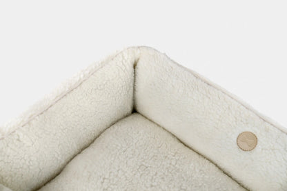 Purrfect Pet Kingdom® - Chester & Lee | Furry Sleeper Dog Bed Beige - Beds