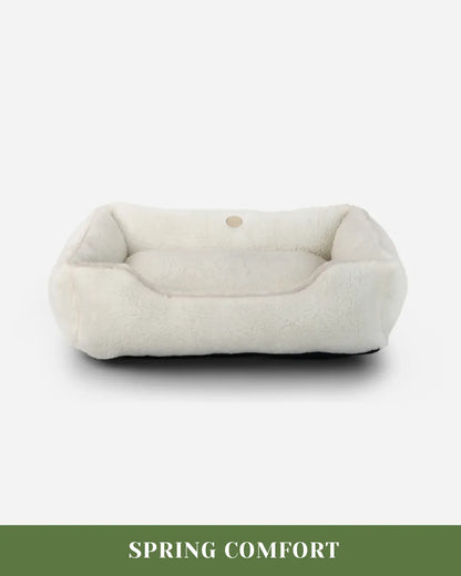 Purrfect Pet Kingdom® - Chester & Lee | Furry Sleeper Dog Bed Beige - Beds