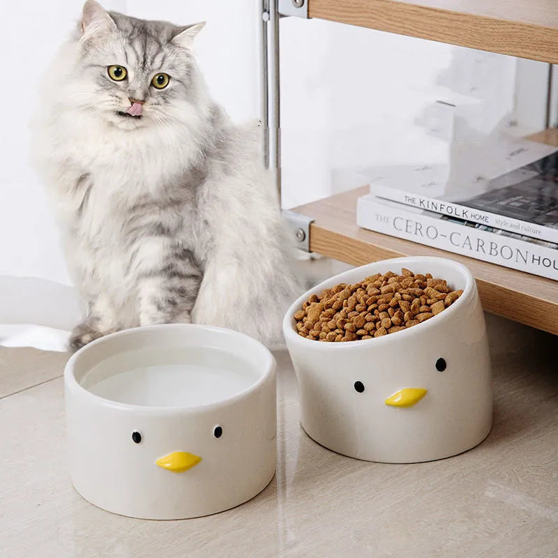 Purrfect Pet Kingdom® - Chickens With Crooked Necks And High Feet Prevent Cats From - Bowls