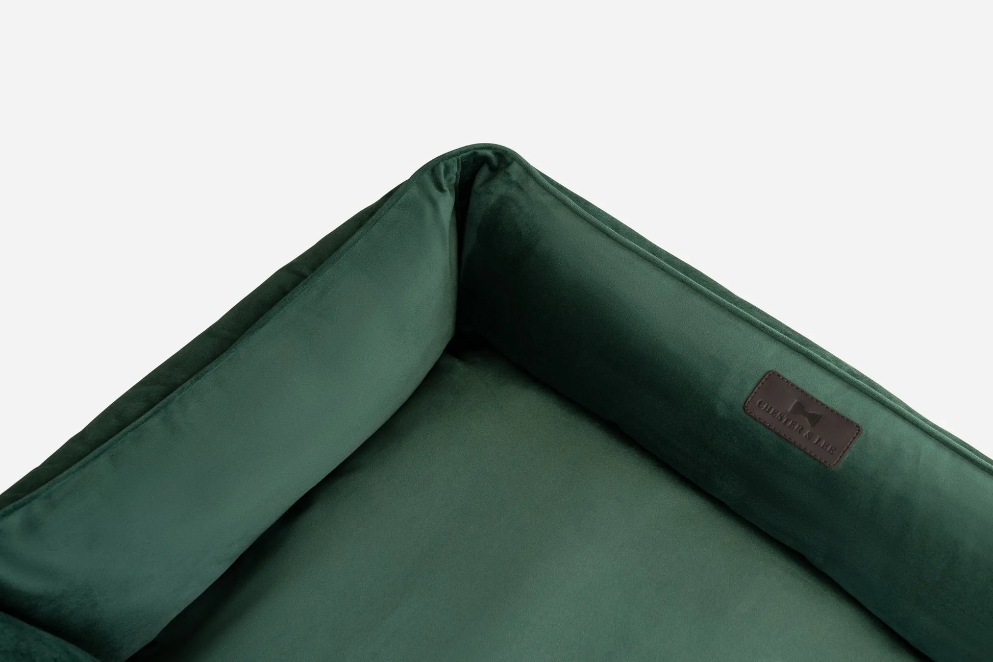 Purrfect Pet Kingdom - Classic Velvet Sleeper Dog Bed Green - Bolster Beds