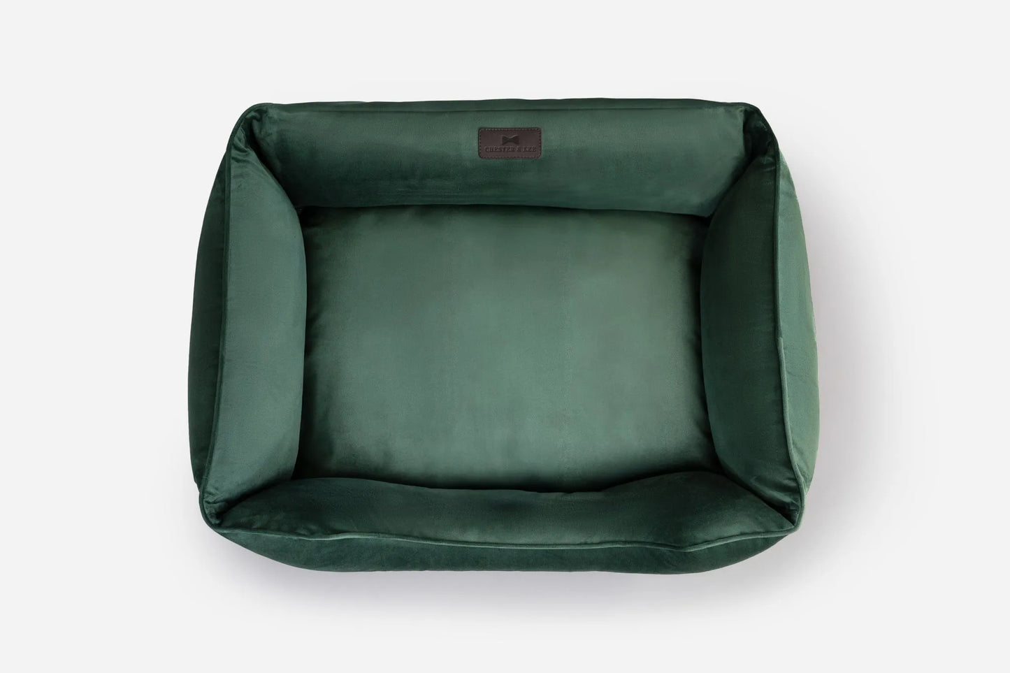 Purrfect Pet Kingdom - Classic Velvet Sleeper Dog Bed Green - Bolster Beds