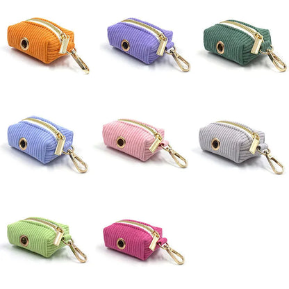 Purrfect Pet Kingdom® - Corduroy Pet Dog Go Out Garbage Bag Velvet Cute Dog Poop Bag - Pet Waste Dispenser