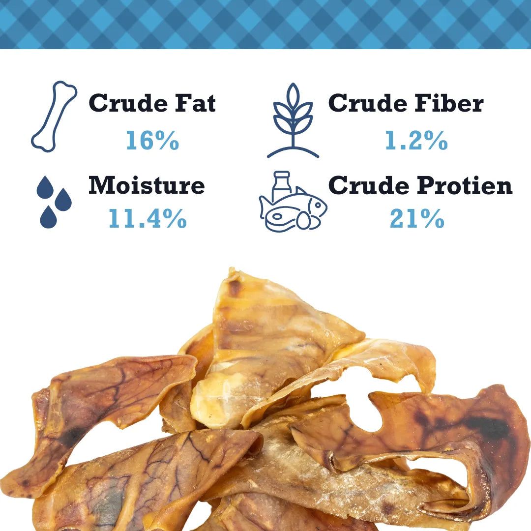 Natural pig ears dog treats from Country Living, Purrfect Pet Kingdom, priced at $21.99, ideal for dogs.