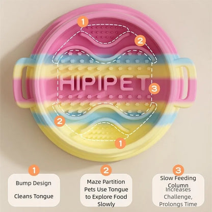 Purrfect Pet Kingdom® - Cross-border Dog Bowl, Double-ear Handle Silicone Slow Food - 4