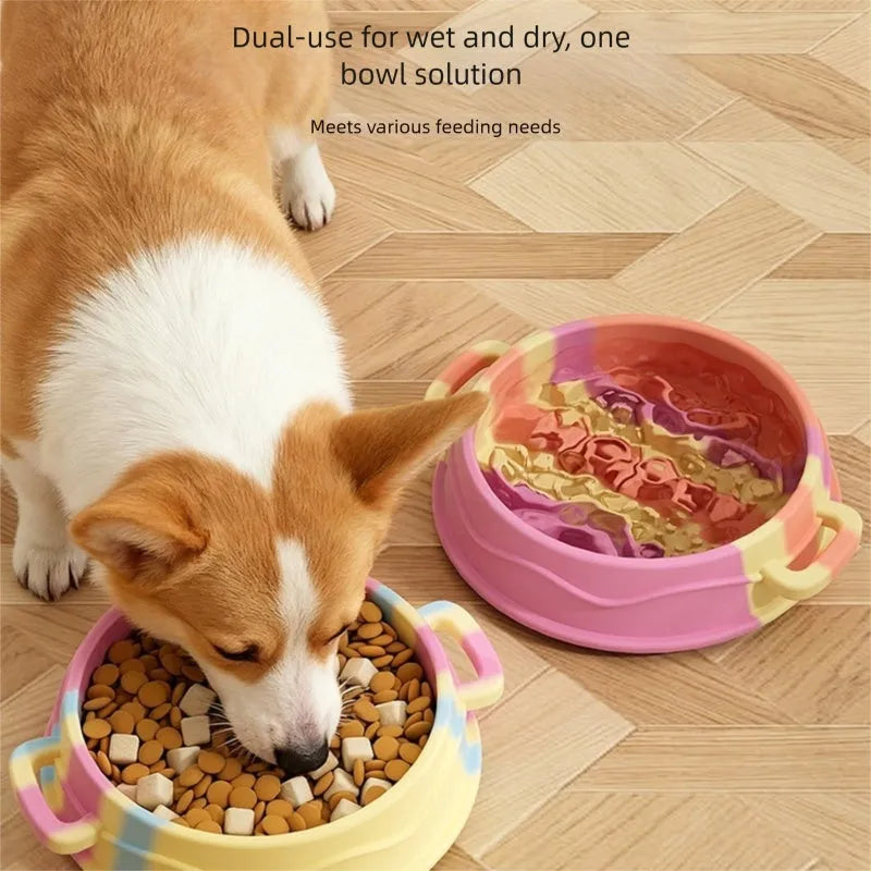 Purrfect Pet Kingdom® - Cross-border Dog Bowl, Double-ear Handle Silicone Slow Food - 4
