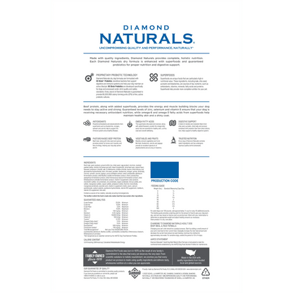 Purrfect Pet Kingdom® - Diamond Naturals Adult Beef Meal & Rice Dry Dog Food (40lb) - Dry Dog Food