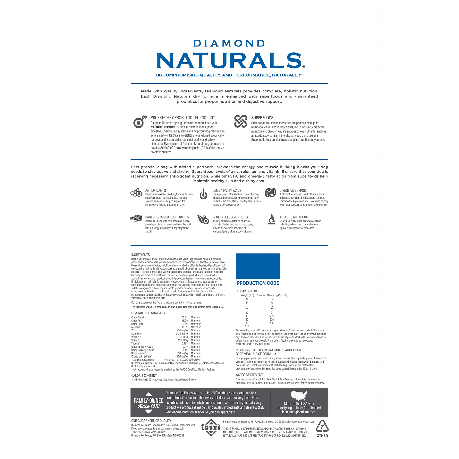 Purrfect Pet Kingdom® - Diamond Naturals Adult Beef Meal & Rice Dry Dog Food (40lb) - Dry Dog Food