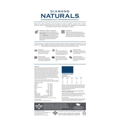 Purrfect Pet Kingdom® - Diamond Naturals Small/Medium Breed Puppy Chicken and Rice - Dry Dog Food