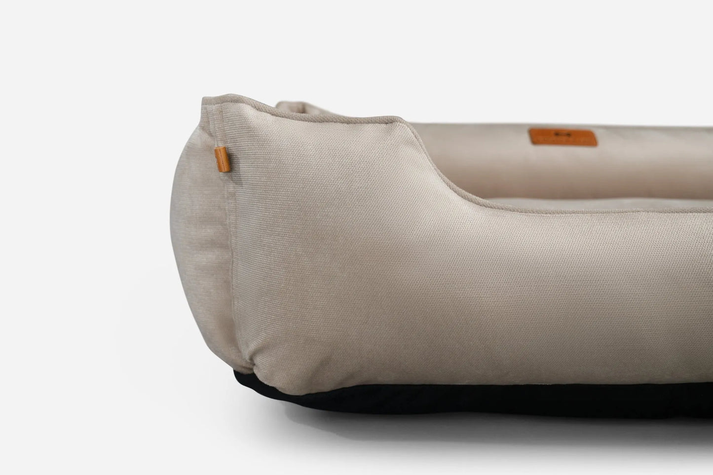 Purrfect Pet Kingdom - Dog Bed Classic Velvet Sleeper Beige - Bolster Beds