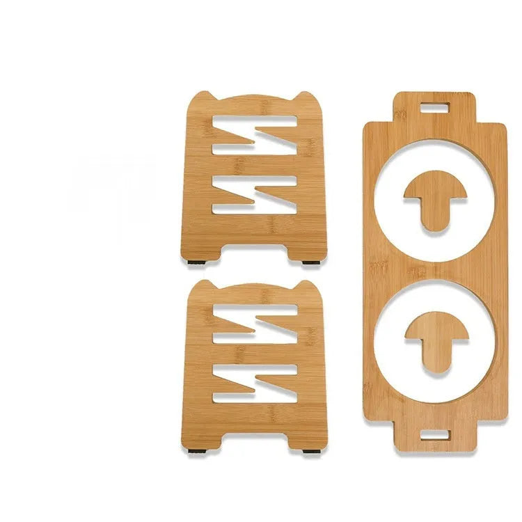 Purrfect Pet Kingdom® - Dog Food Neck Protection Wooden Pet Bowl Rack - Bowls