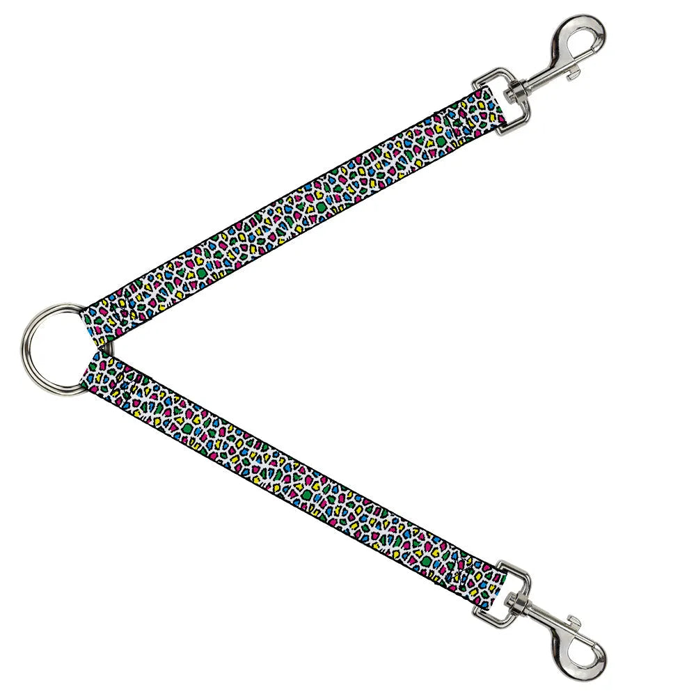 Purrfect Pet Kingdom® - Dog Leash Splitter - Leopard White/Multi Color - Dog Leashes