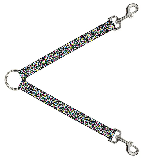 Purrfect Pet Kingdom® - Dog Leash Splitter - Leopard White/Multi Color - Dog Leashes