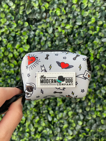 Purrfect Pet Kingdom - Dog Poop Bag Holder Bad to the Bone Edgy Biker Print - Dispensers & Holders