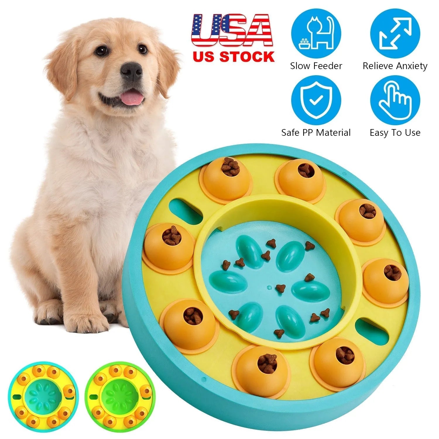 Purrfect Pet Kingdom® - Dog Puzzle Food Feeder Slow Feeding Bowl Interactive Toy Dog - Slow Feeder Bowls