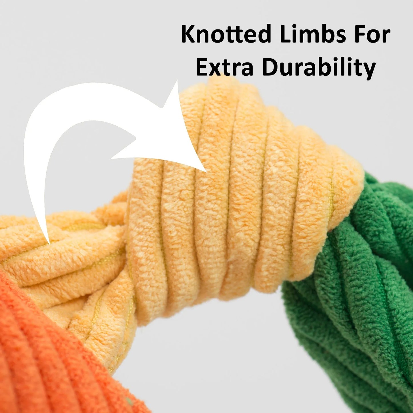 Purrfect Pet Kingdom - Dog Toys-Bitsy Bunny Knottie Durable Squeaky Plush Play Toy - Toys