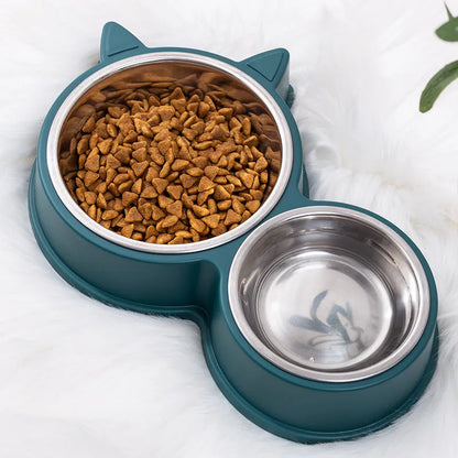 Purrfect Pet Kingdom® - Dogs And Cats Anti-tumble Double Bowl Automatic Drinking Pet - Bowls