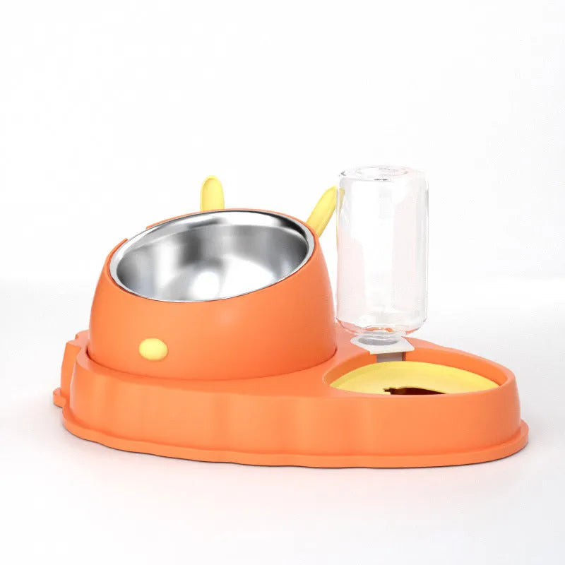 Purrfect Pet Kingdom® - Double Bowl Stainless Steel Carrots Antiskid Pet Feeding - Bowls