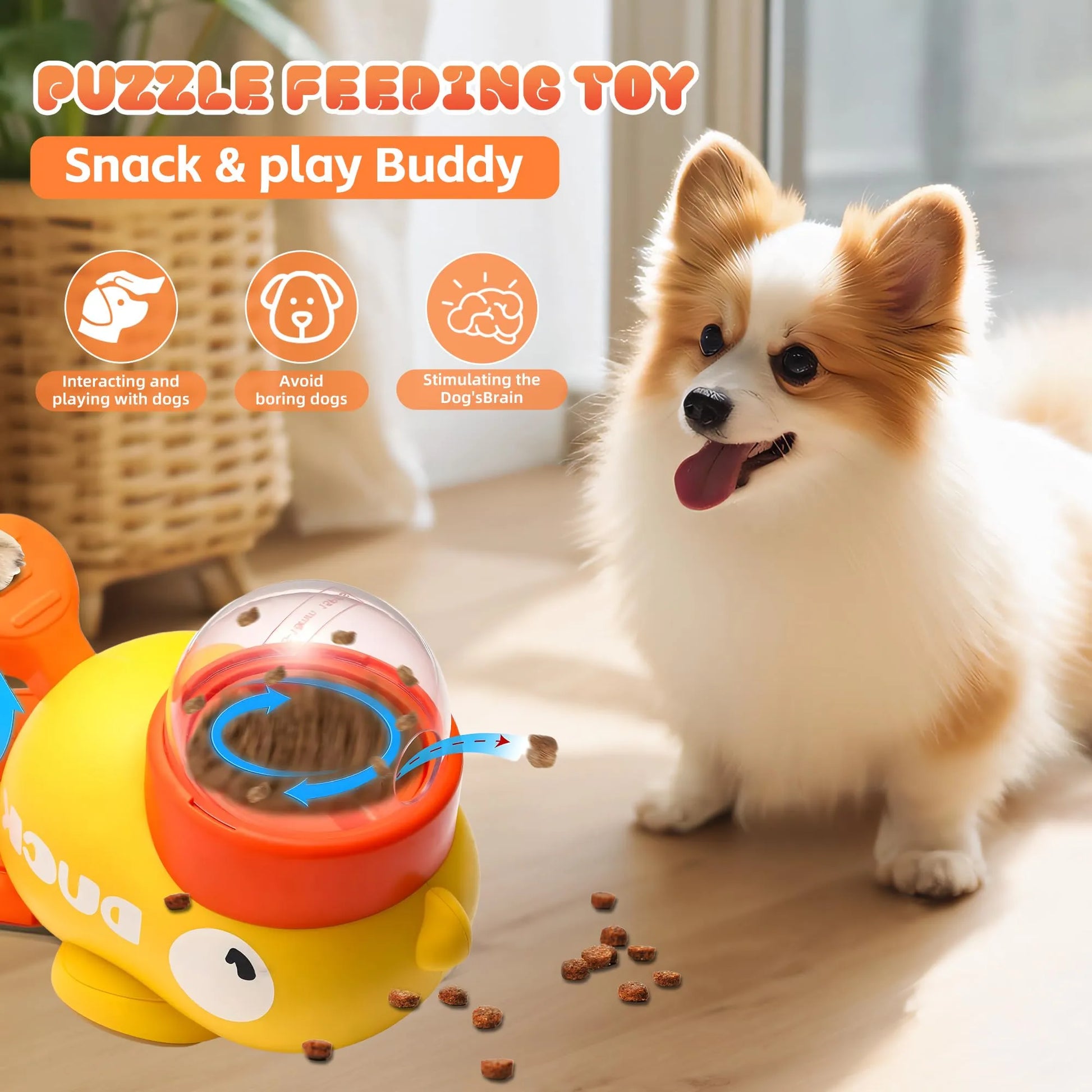 Purrfect Pet Kingdom® - Duck Shape Dog Treat Dispenser - Interactive Dog Toys For - 4