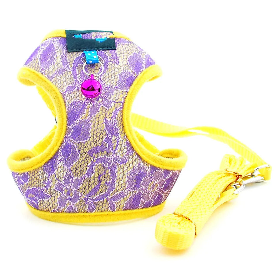 Purrfect Pet Kingdom® - Fashion Lace Mesh Fabric Traction Rope - Dog Leashes