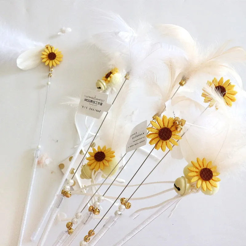 Purrfect Pet Kingdom® - Feather Fairy Tassel Funny Cat Stick Playset - Cat Toys