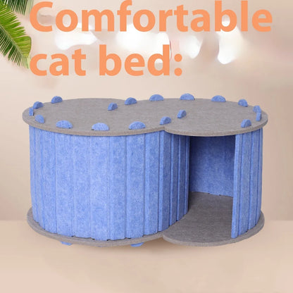 Purrfect Pet Kingdom® - Foldable Semi-closed Felt Cat Scratch Board Nest - Cat Condos & Houses