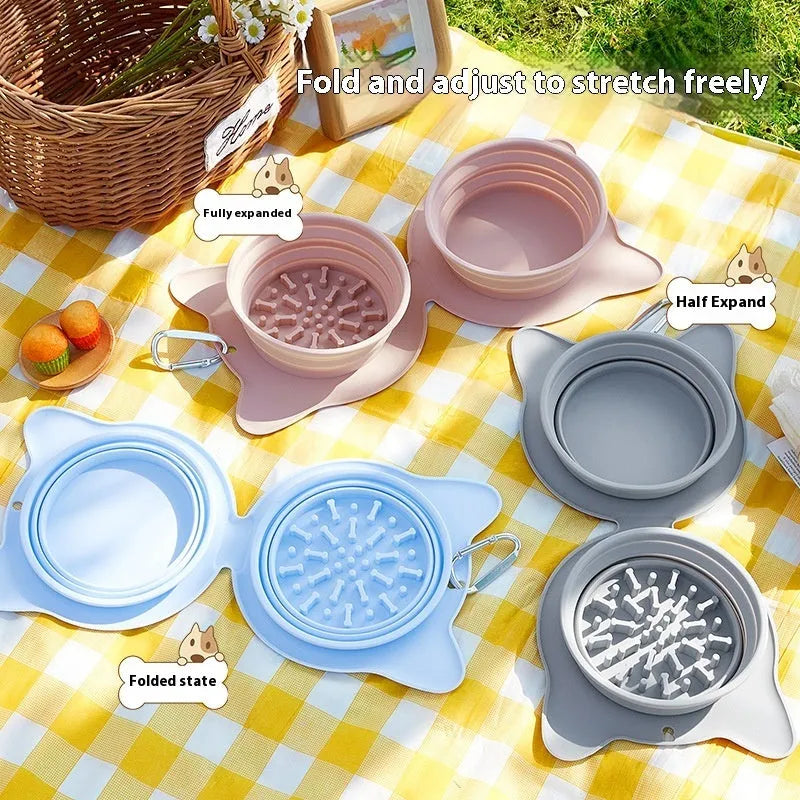 Purrfect Pet Kingdom® - Folding Bowl For Pet Outdoor Portable Dog Feeder Cat - Dog Travel Bowls