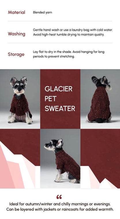 Purrfect Pet Kingdom® - GLACIER PET SWEATER - BURGUNDY - Pet Sweaters