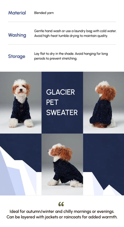 Purrfect Pet Kingdom® - GLACIER PET SWEATER - NAVY - Pet Sweater