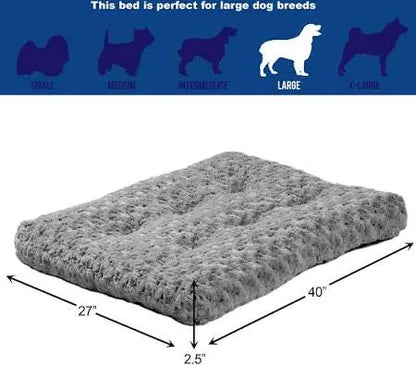 Purrfect Pet Kingdom gray ombre swirl dog bed by The Family Pet, 40x27 inches, perfect for a 42" crate, ideal for pets.