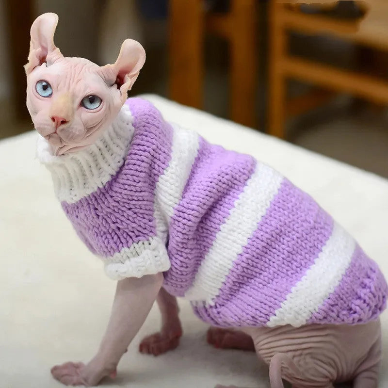 Purrfect Pet Kingdom® - Hairless Cat Warm Sweater Pet Cat Clothes - Pet Sweaters