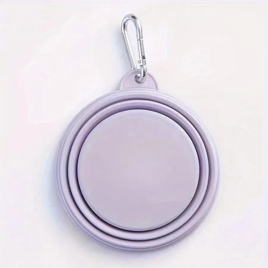 Purrfect Pet Kingdom® - Hanging Dog Pet Folding Silicone Bowl Outdoor Travel - Dog Travel Bowls