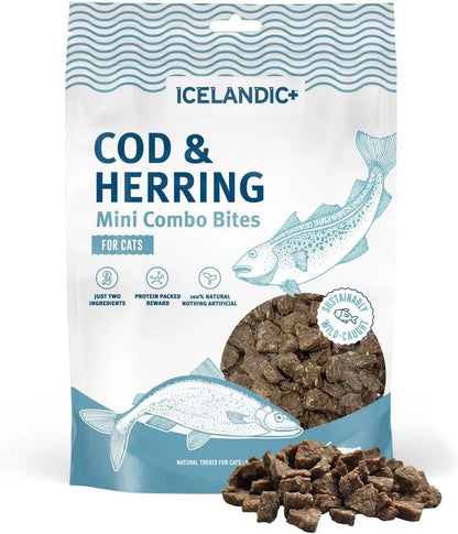 Purrfect Pet Kingdom® - Icelandic Mini Combo Bites Cod & Herring Cat Treats (1.7oz) - Grooming