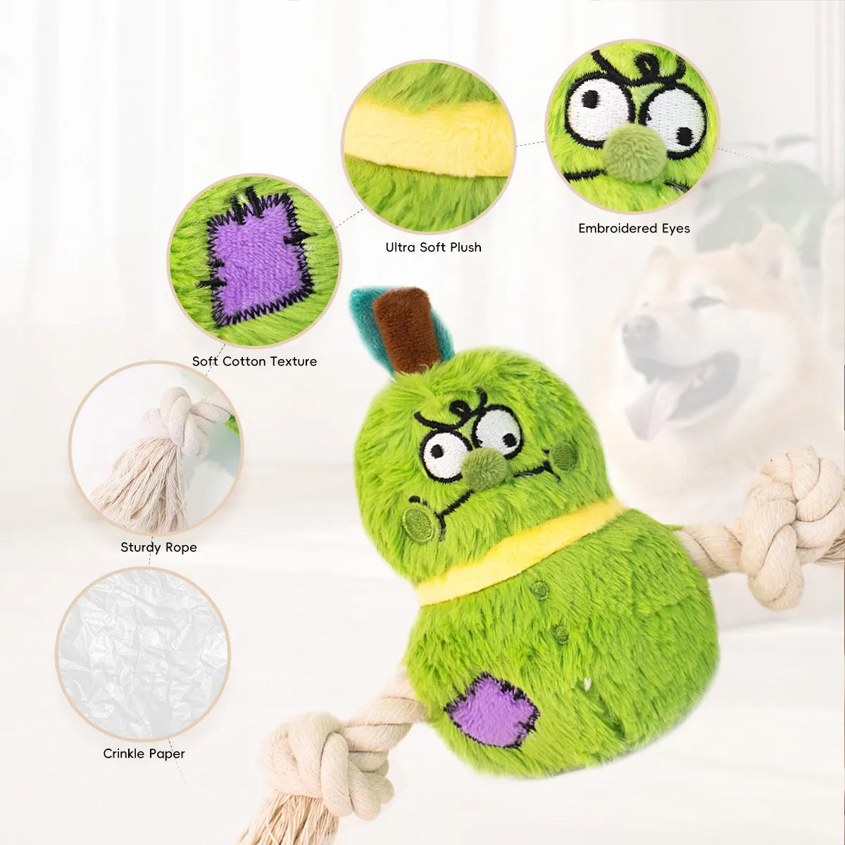 Purrfect Pet Kingdom® - Interactive Dog Toy Plush Rope Knot Tug Of War Game Bb Bite - Dog Toys