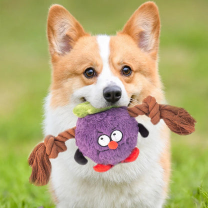 Purrfect Pet Kingdom® - Interactive Dog Toy Plush Rope Knot Tug Of War Game Bb Bite - Dog Toys
