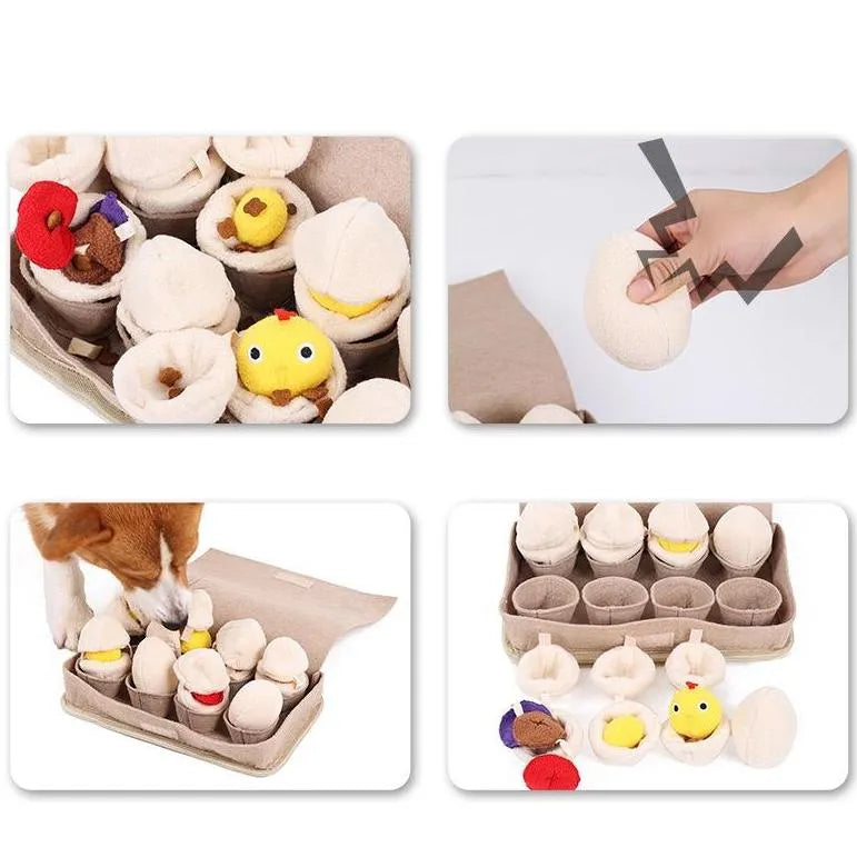 Purrfect Pet Kingdom® - Interactive Plush Egg Enrichment Toy for Small Breed Dogs - Dog Toys