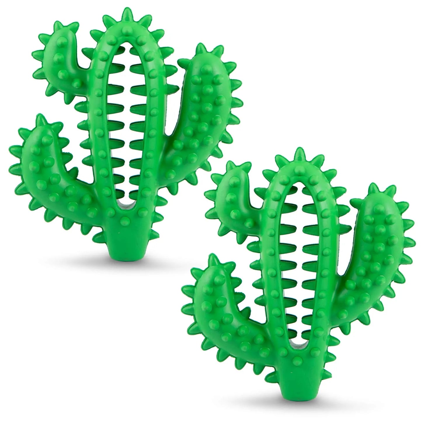 Purrfect Pet Kingdom - Jeffers Cactus Natural Rubber Dental Chew Toy for Dogs for H - Dog Toys