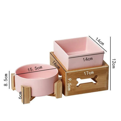 Purrfect Pet Kingdom® - Large Capacity High Stand Ceramic Pet Bowl - 0