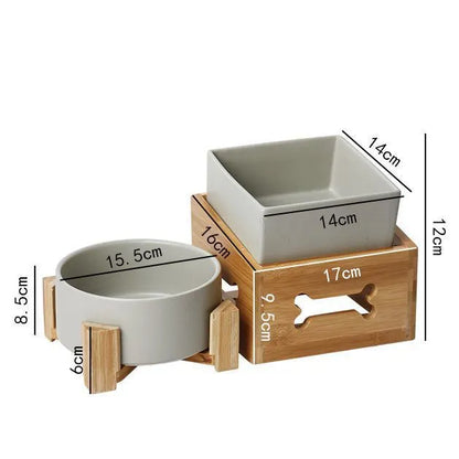 Purrfect Pet Kingdom® - Large Capacity High Stand Ceramic Pet Bowl - 0