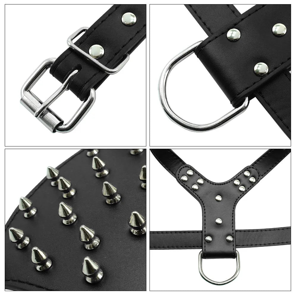 Purrfect Pet Kingdom® - Large Dog Punk Style Rivet Chest Strap Explosion-proof Punch - Dog Harness
