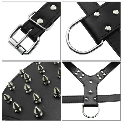 Purrfect Pet Kingdom® - Large Dog Punk Style Rivet Chest Strap Explosion-proof Punch - Dog Harness