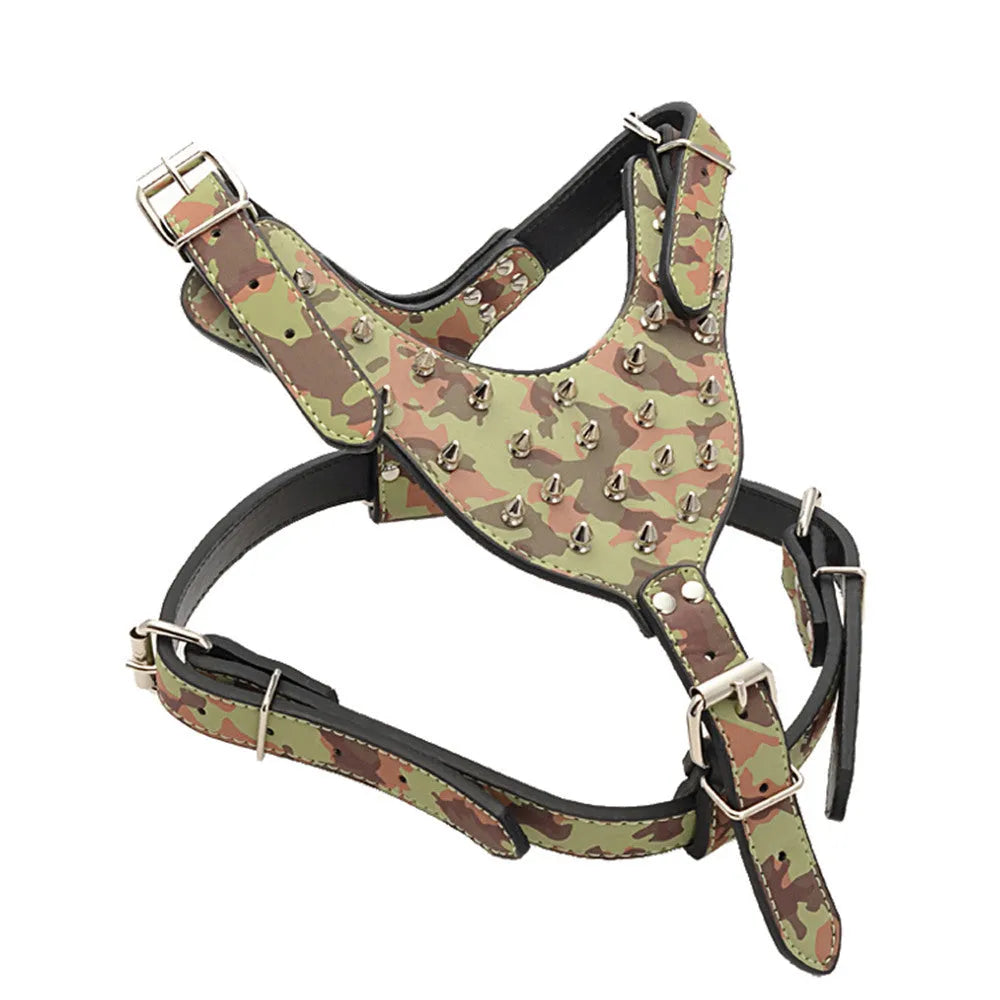 Purrfect Pet Kingdom® - Large Dog Punk Style Rivet Chest Strap Explosion-proof Punch - Dog Harness