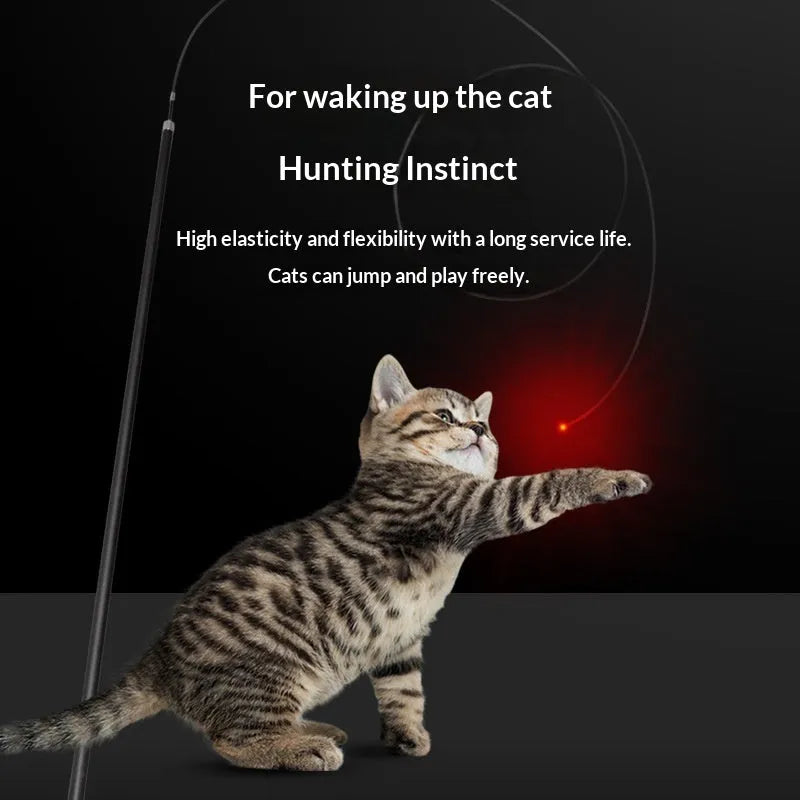 Purrfect Pet Kingdom® - LED Interactive USB-Rechargeable Telescopic Cat Toy Rod To - 0