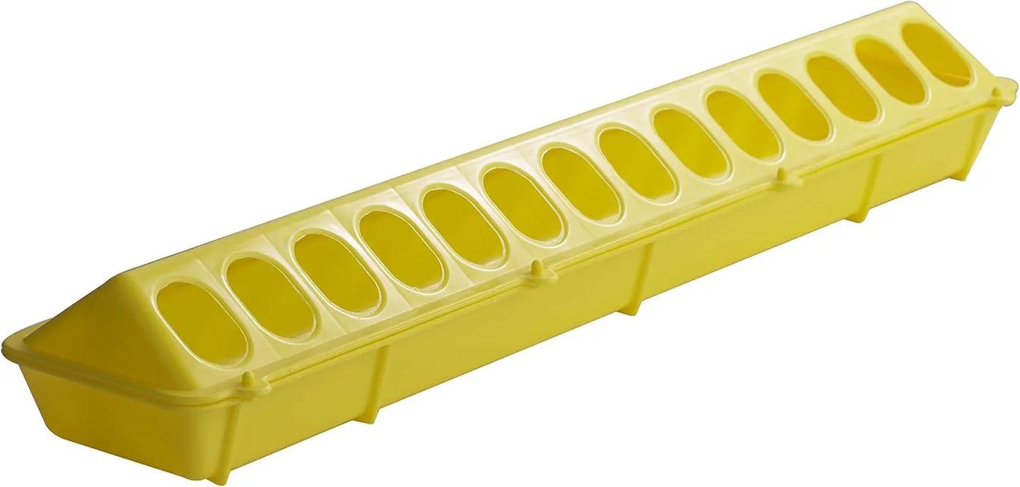 Purrfect Pet Kingdom - Little Giant Flip-Top Poultry Ground Feeder 20-Inch, Yellow 2-Pack - Bird Cage Water Dishes