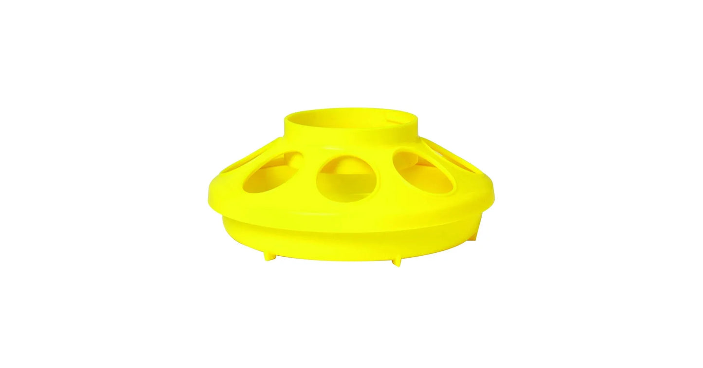 Purrfect Pet Kingdom - Little Giant Plastic Poultry Feeder Base Heavy Duty 1 Quart Yellow - Bird Cage Water Dishes