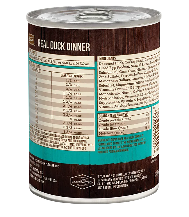 Purrfect Pet Kingdom® - Merrick Grain Free Real Duck Dinner Wet Dog Food (12.7oz) - Wet Dog Food