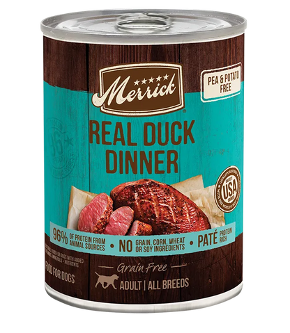 Purrfect Pet Kingdom® - Merrick Grain Free Real Duck Dinner Wet Dog Food (12.7oz) - Wet Dog Food