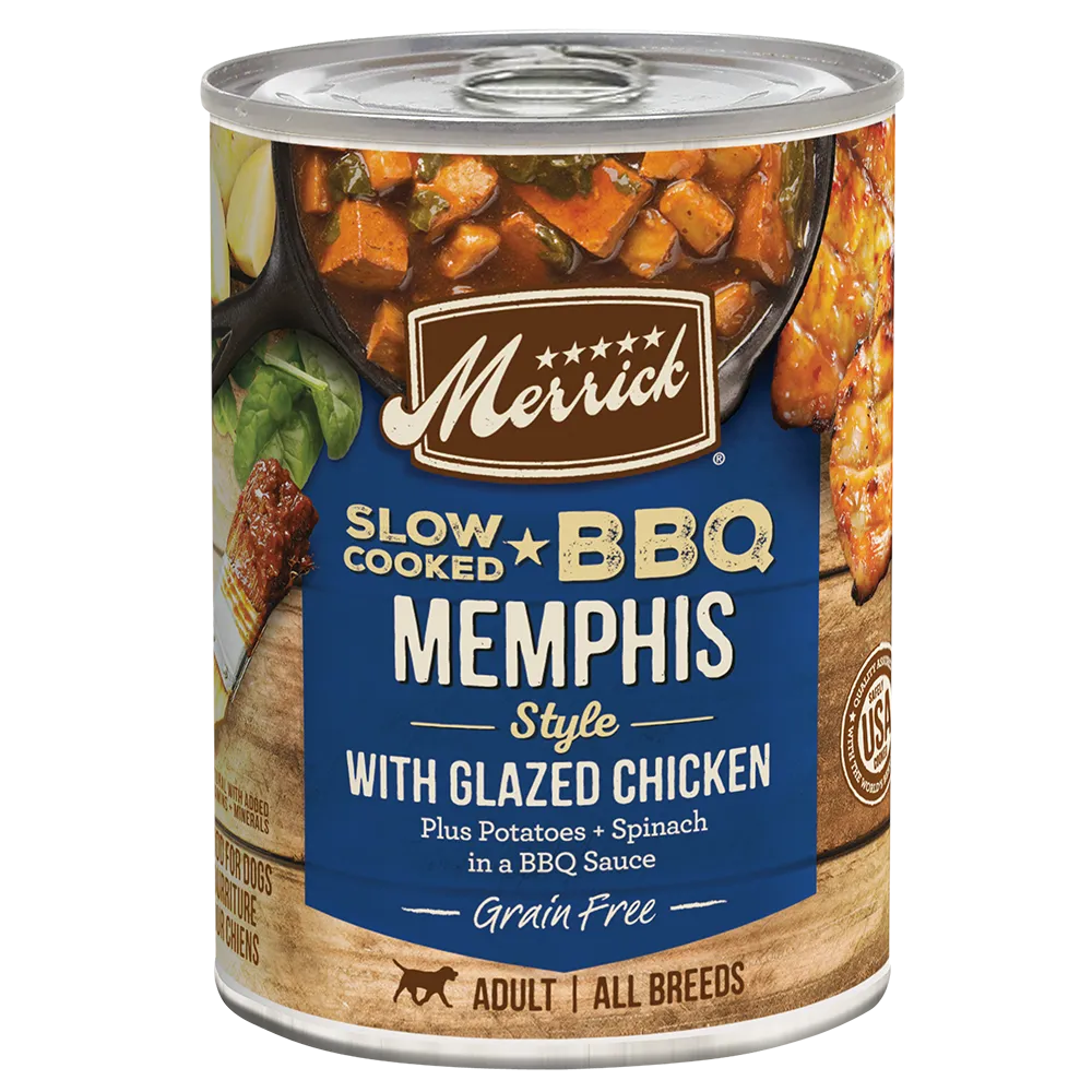 Purrfect Pet Kingdom - Merrick Slow Cooked Grain Free Adult BBQ Memphis Chicken Wet Dog Food (12.7oz) - Food