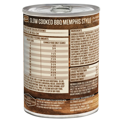 Purrfect Pet Kingdom® - Merrick Slow Cooked Grain Free Adult BBQ Memphis Chicken Wet - Wet Dog Food