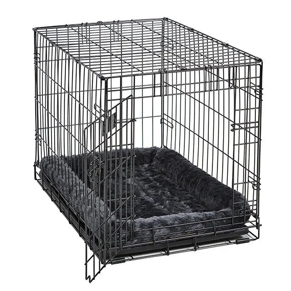 Purrfect Pet Kingdom® - Midwest QuietTime Sheepskin Pet Bed Gray 42x26 - Dog Beds