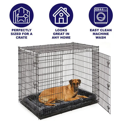 Purrfect Pet Kingdom® - Midwest QuietTime Sheepskin Pet Bed Gray 48x30 - Dog Beds